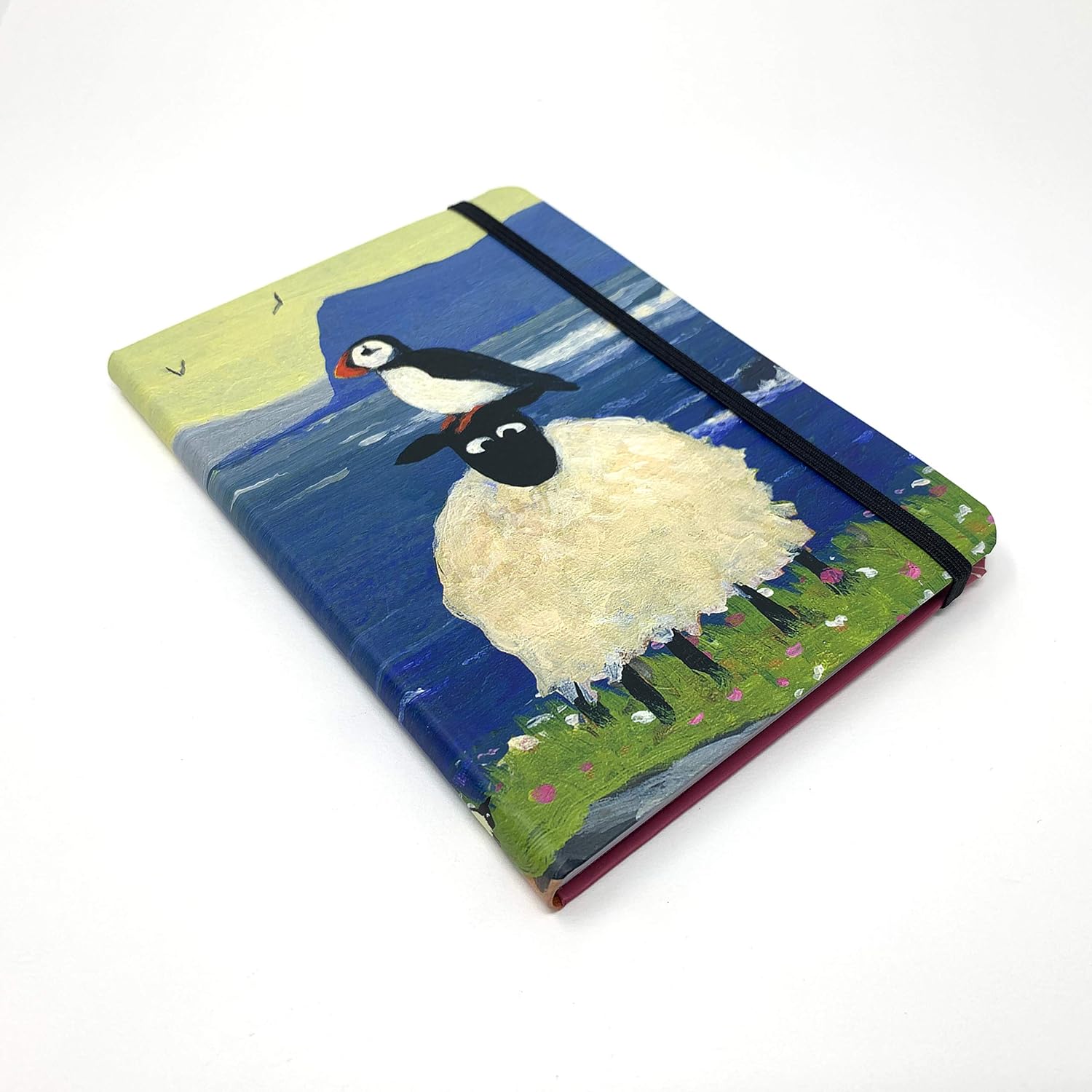 "Puffin Compares to Ewe" Flexible Pocket Notebook by Thomas Joseph - Funny Sheep, White