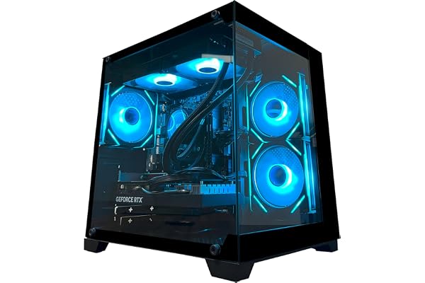 YAWYORE Gaming PC, AMD Ryzen 7 5700X, GeForce RTX 5060 Desktop Computer | 32GB DDR4 RAM, 1TB M.2 NVMe SSD,, ARGB Fans, WiFi+BT