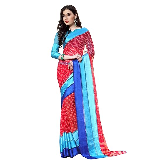 Womens Maheshwari Satin Saree With Blouse (SAARAHR8008SSSR001_Multicolored)
