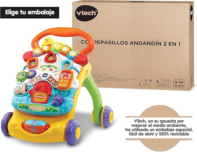 vtech baby correpasillos andandín 2 en 1