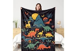 IMUKU Kids Blanket Dinosaur Soft Warm Blanket Lightweight Throw Blanket