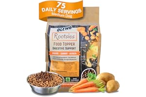 Olewo Rootsies Food Topper – Sensitive Stomach Dog Food, Fiber for Dog Stool Hardener, Dog Food Toppers for Picky Eaters, Probiotics for Dogs Digestive and Dog Gut Health, 2.2 lbs