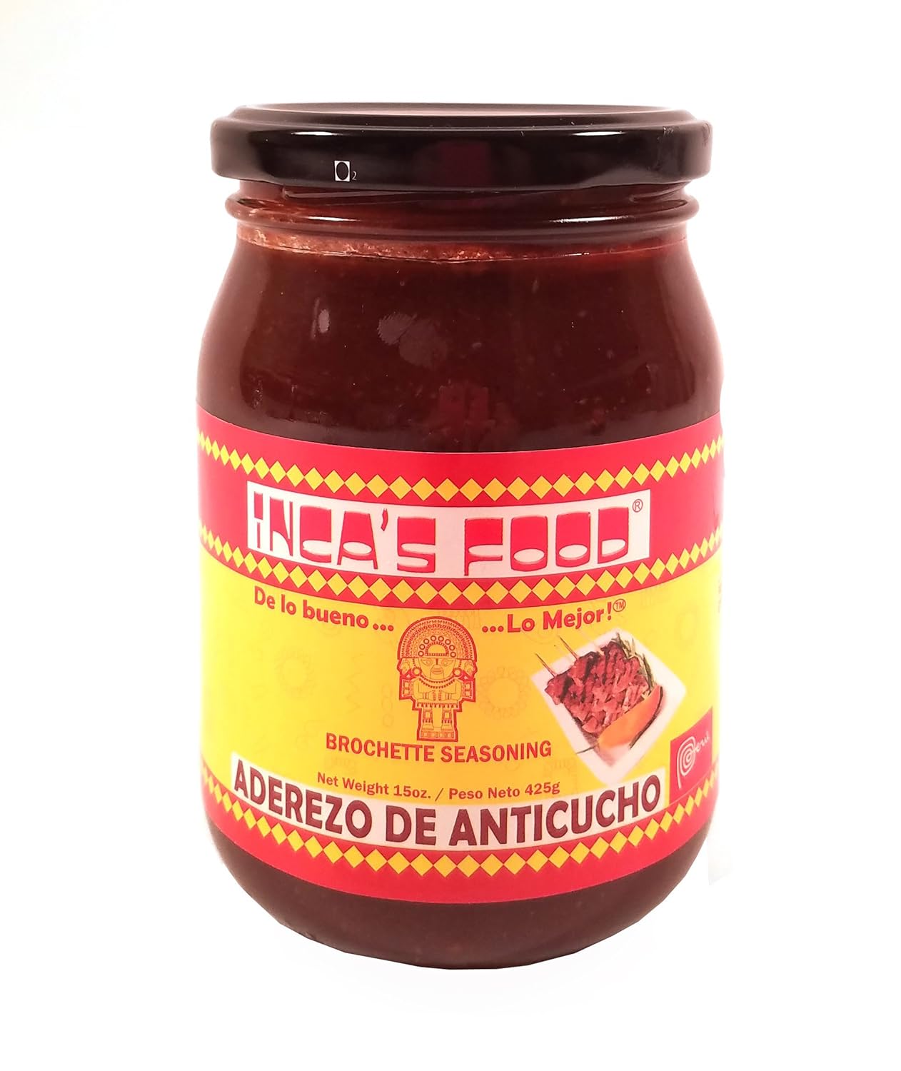 Amazon Com Inca S Food Aderezo De Anticucho Brochette Seasoning 15oz Single Jar Product Of Peru Salsas Grocery Gourmet Food
