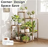 Bamworld 4-Tier Corner Plant Stand Indoor Outdoor Rack view 4