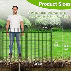 5 Panels No Dig Decorative Outdoor Garden Fence for