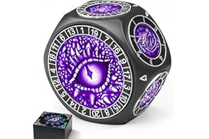 ZHOORQI 8-in-1 DND Dice Set – Metal Spinner Dice with Dual D20, 3D Monster Engravings & Smooth Spinning – Perfect for TTRPG, 