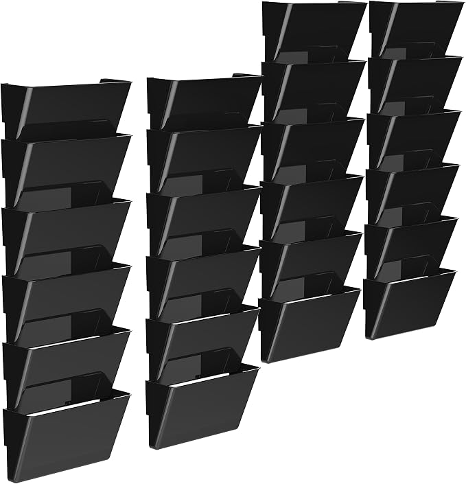 Storex Recycled Wall Files, 13 x 7 x 4 Inches Each, Letter, Black, Case