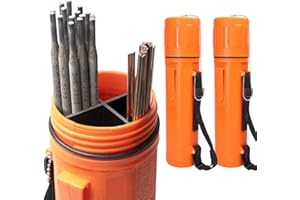 Vouyar Welding Electrode Storage Tube 2 Pack (3” x 14”) - Moisture Proof Welding Rod Container with Adjustable Shoulder Strap & Leash-Lid, Divided Liner for Rod Organization