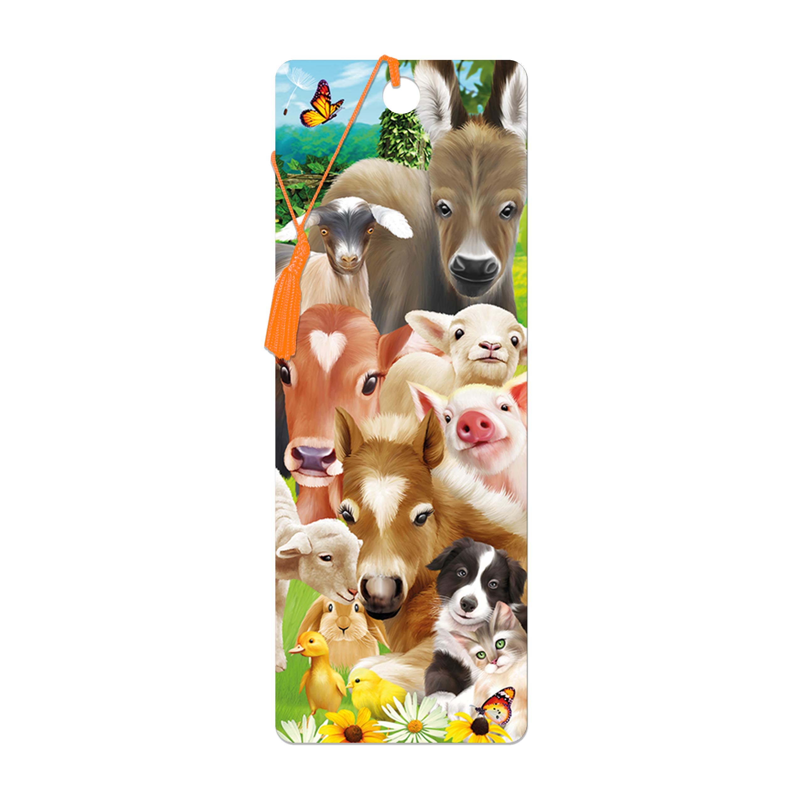 3D LiveLife Bookmark - Baby Farm Animals from Deluxebase. Cute Lenticular Farm Animal Page Marker. Animal Themed Accessories for Book Lovers. Small Gifts for Men, Women, Writers and Teachers.