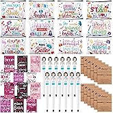 Sabary 48 Pcs Nurse Appreciation Gifts Set 12 Nurse Makeup Cosmetic Bag 12 Notebooks Pocket Journal 12 Doctor Nurse Ballpoint Pens 12 Stethoscope Rn Bracelet for Nursing Students School (Stylish)