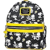 Loungefly Peanuts Snoopy and Charlie Brown Allover Print Womens Double Strap Shoulder Bag Purse
