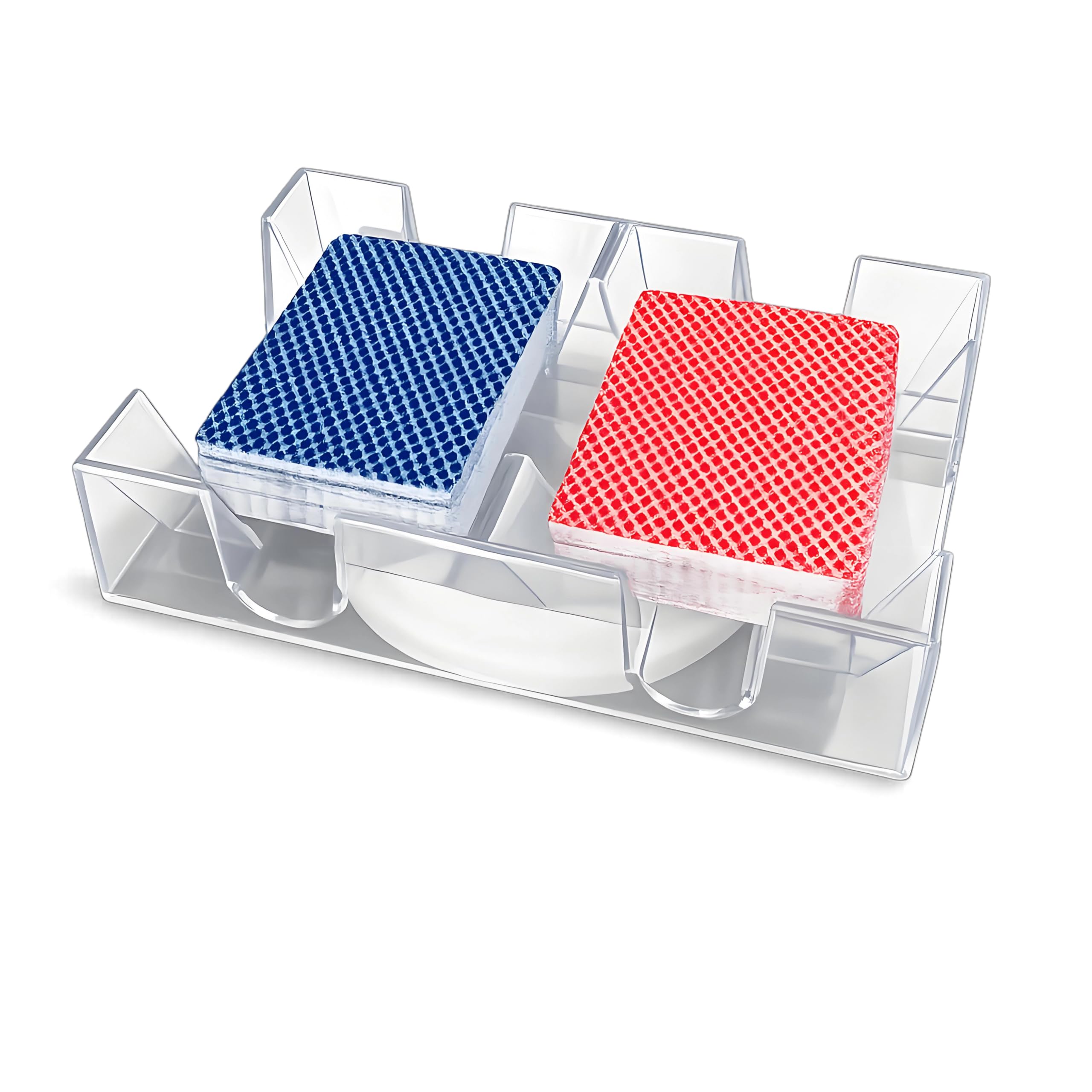 Dilwe Rotating Card Tray, 2/6 Deck Rotating Card Tray Convenient Playing Card Holder Clear Card Game Organizer (Put 2 Poker)