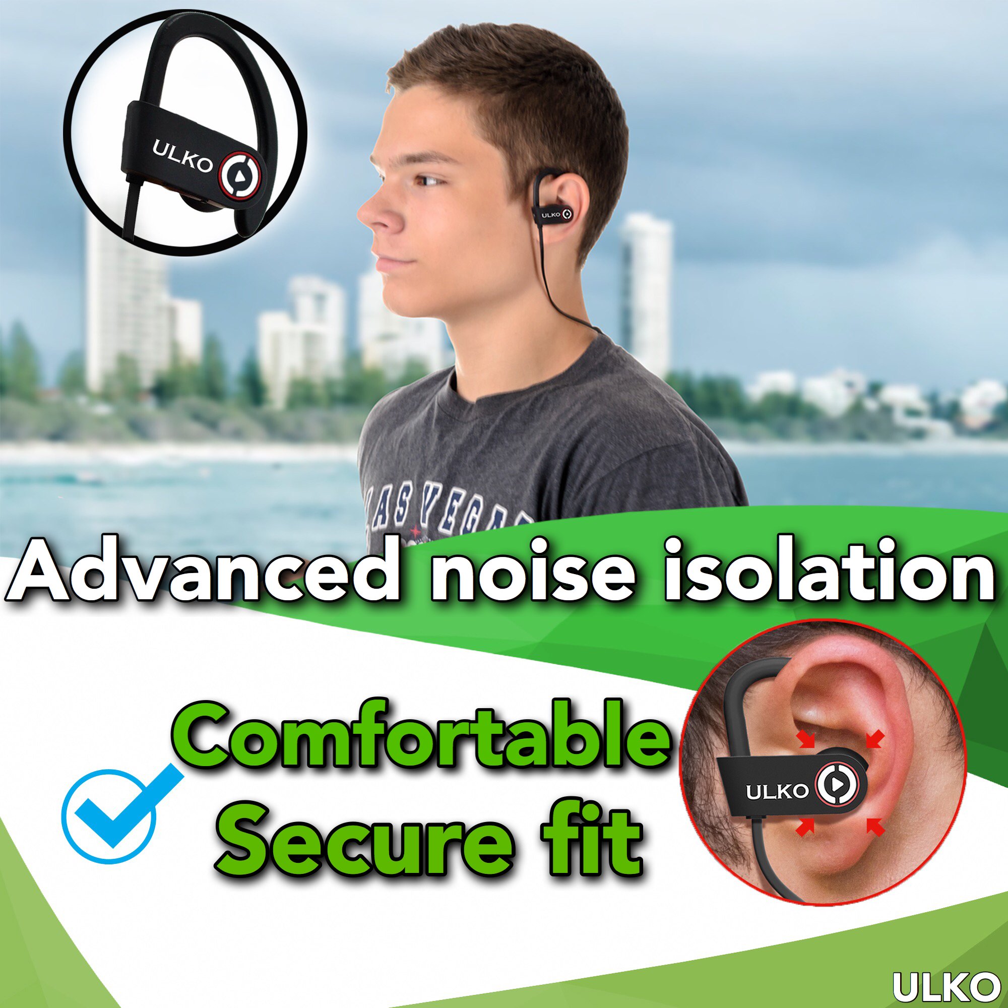 Wireless Headphones | Best Wireless Earbuds |Wireless Workout Earphones | Running Workout Sport Headphones | Sweatproof HD Stereo Earbuds | Noise Cancelling Headset Sports for Women Men Mic 9 Hours