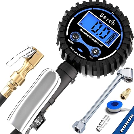 Mofast Digital Car Tire Air Pump, Digital Tire Pressure Gauge Inflator Heavy Duty Air Chuck With Gauge For Air Compressor Tire, Mofast Digital Car Tire Air Pump
