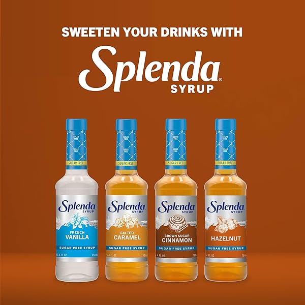 SPLENDA COFFEE SYRUP, HAZELNUT, SUGAR FREE, FLAVORED LIQUID SYRUPS FOR DRINKS, 750 ML BOTTLE