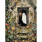 pchmcu Paint by Numbers Kit for Adults Beginner - Halloween Adult Paint by Number Kits on Canvas Without Frame, Ghost Oil Paint by Numbers for Home Decor Gift 16x20 inch