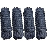 Dock Lines 5/8 Inch x 20 ft Double Braid Nylon Boat Dock Line with a 15" Eye, Easy to Handle Boat Ropes for Docking, Marine Grade Boat Lines, Boating Accessory - Navy Blue, 4 Pack