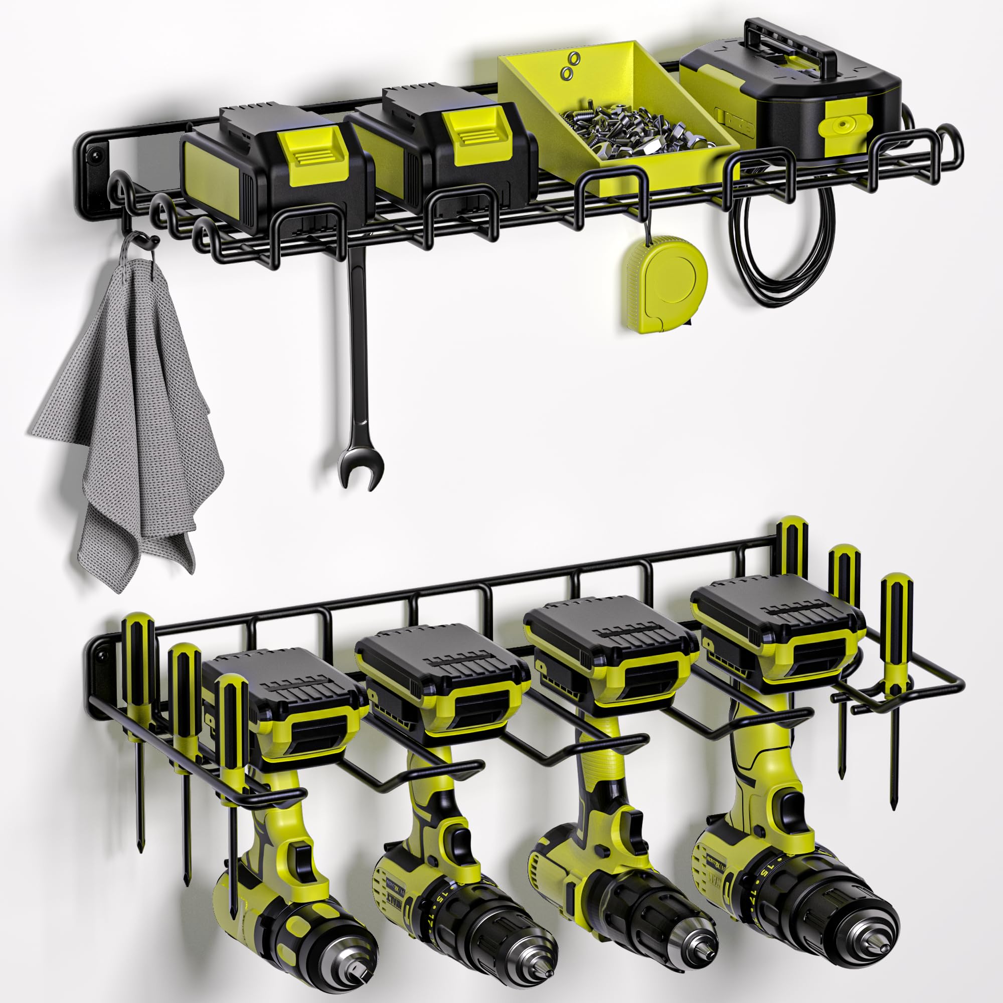 Amoowis Power Tool Organizer, Drill Holder Max 50lb load & Assembly ...