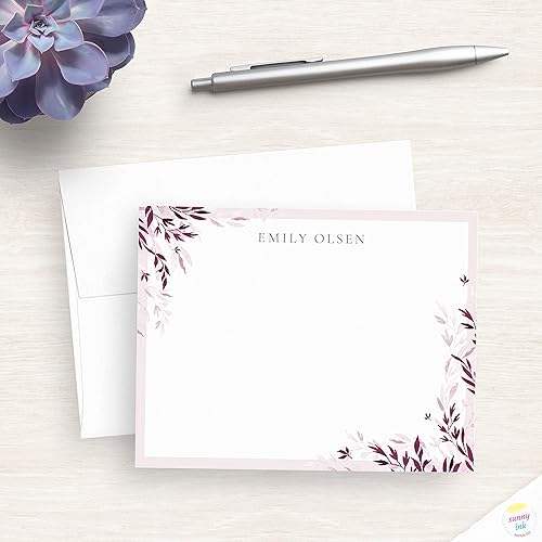 Personalized Leaf Note Cards 