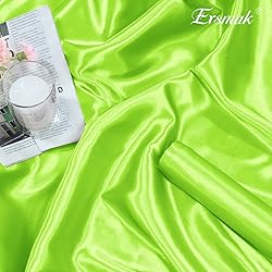 Ersmak Lime Green Satin Fabric by The