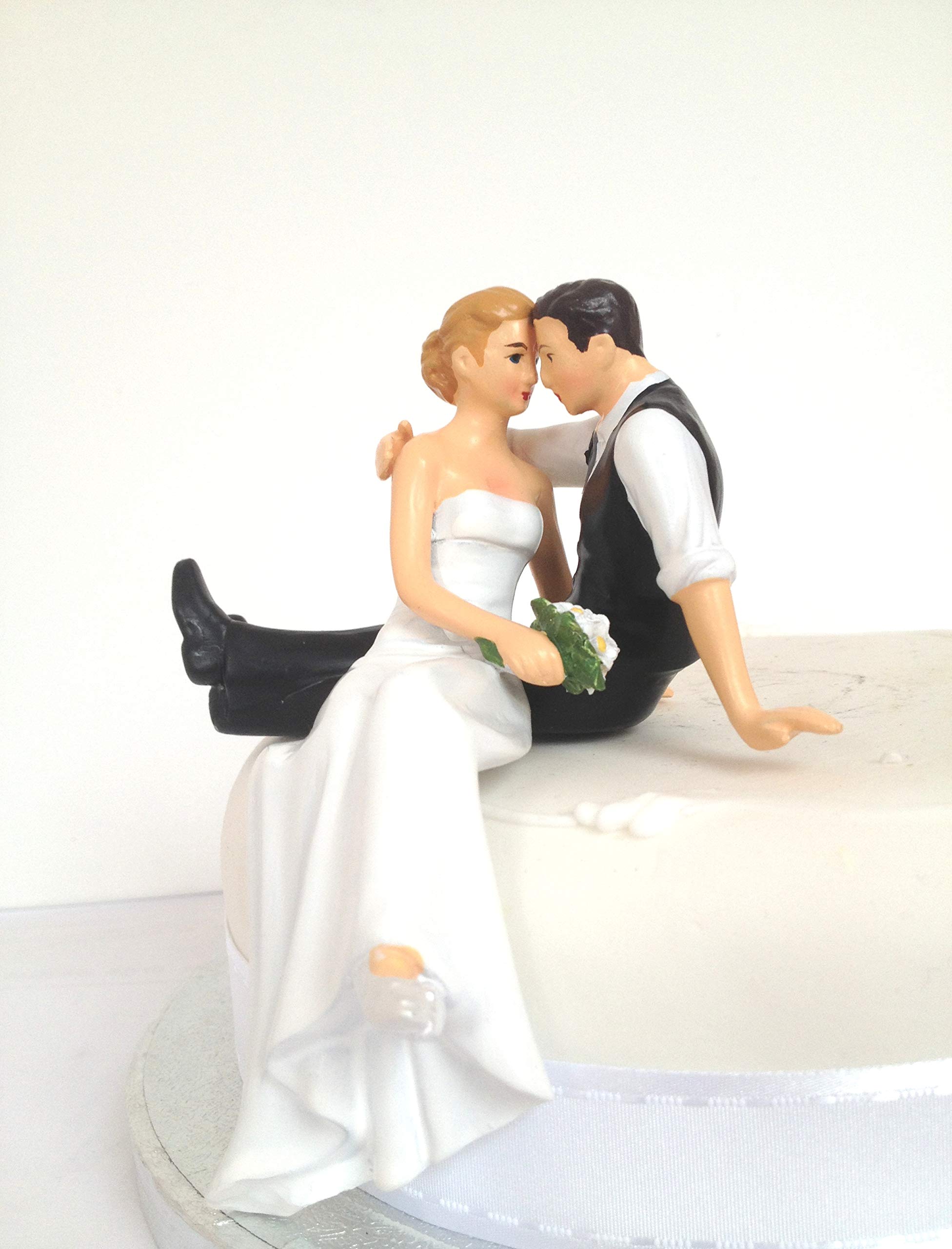 WEDDING CAKE TOPPERS - ASSORTED COLOURS - BRIDE AND GROOM, SITTING, STANDING, WEDDING DECORATION, PRESENT (CAKE TOPPER 10)