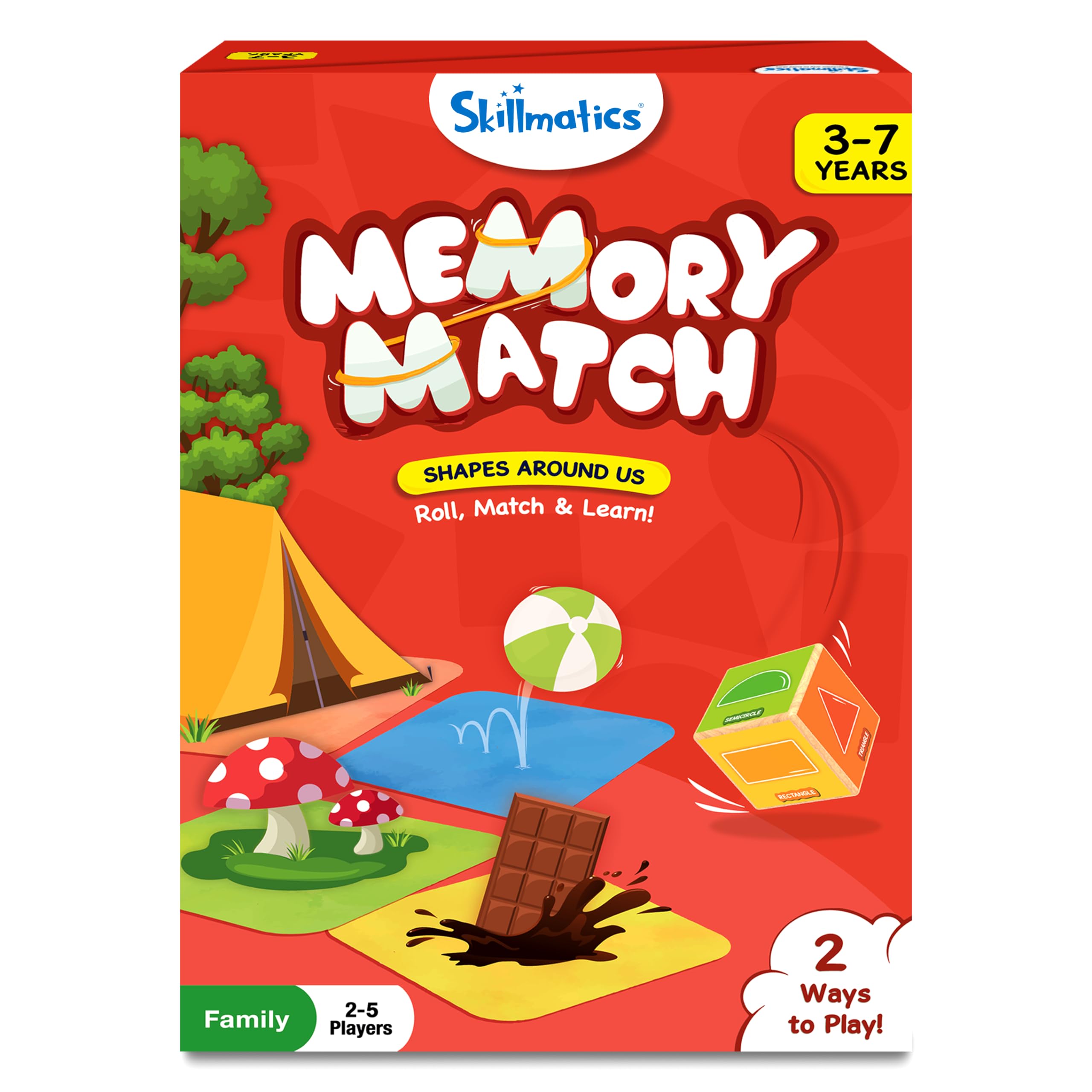 Skillmatics Memory Match - Shapes, Fun & Fast Matching Board Game for Kids, Educational Preschool Game for Toddlers, Boys & Girls Ages 3, 4, 5, 6 & 7, Learning & Brain Development Toy
