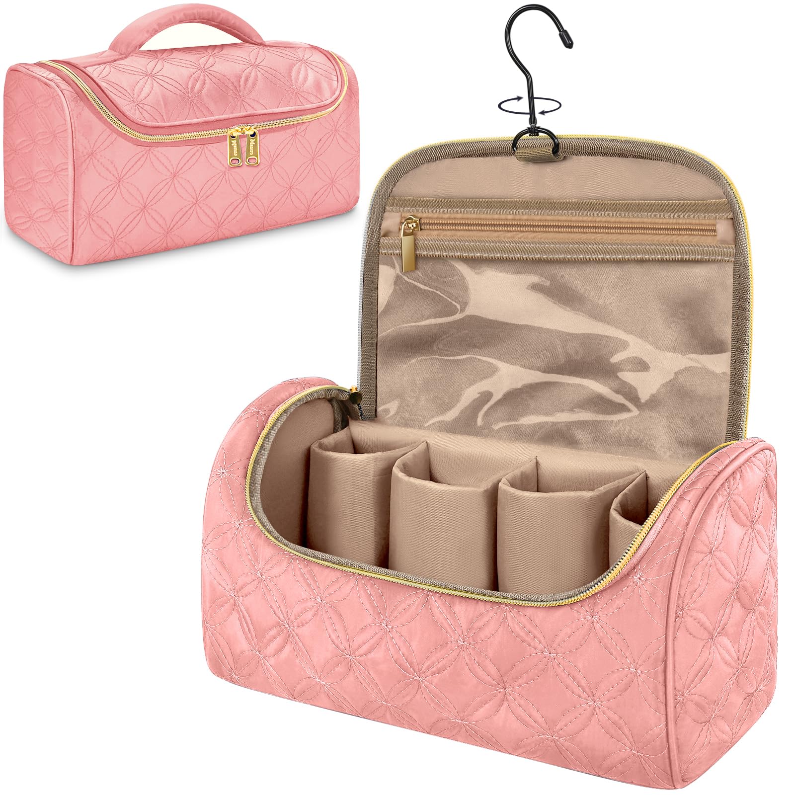 Photo 1 of Mancro Padded Carrying Case Compatible with Shark Flexstyle Complete Styler and Attachments, Air Wrap Case fit for Shark Hair Styler with Metal Hanging Hook for Diffuser and Flexstyle Attachment, Pink