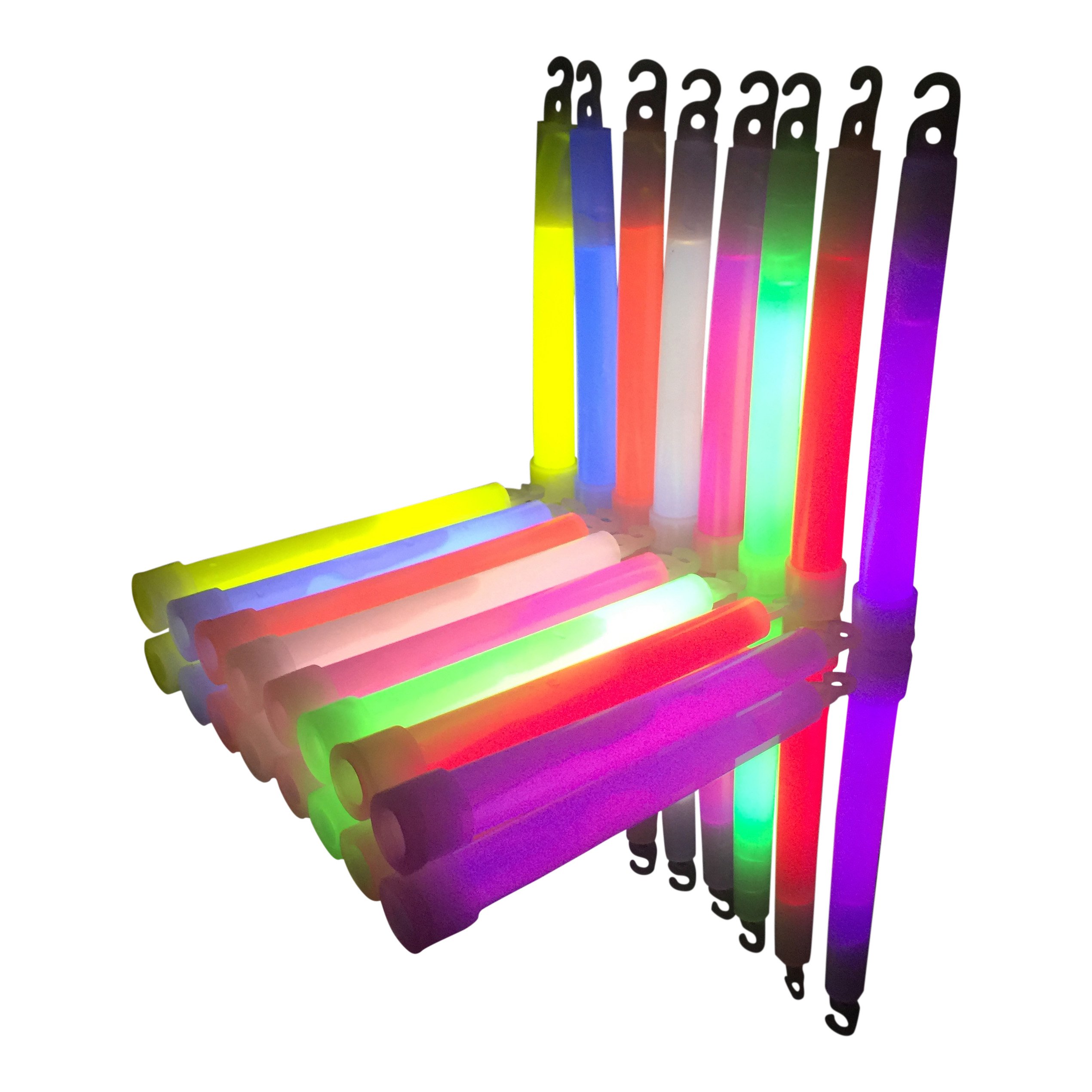 Glowtopia Premium 6 inch Glow Sticks + Lanyards (1.5cm Thick) - Glowsticks from (50 Pack, Mixed)