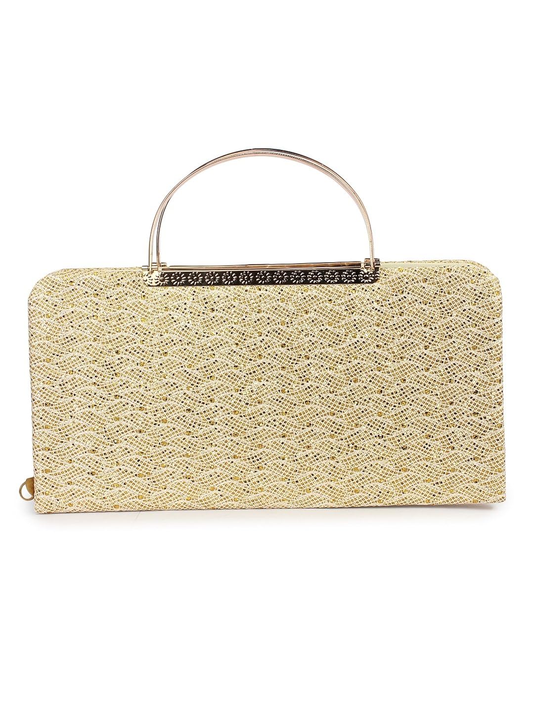 do bhai stylish classic clutches for women (light golden)