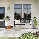 Grand patio Outdoor 2-3 Seater Garden Bench Rust Resistant Black view 8