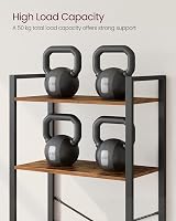 VASAGLE 5-Tier Bookcase Shelf 30 x 66 x 153 cm Rustic Brown Ink Black LLS061B01 view 7