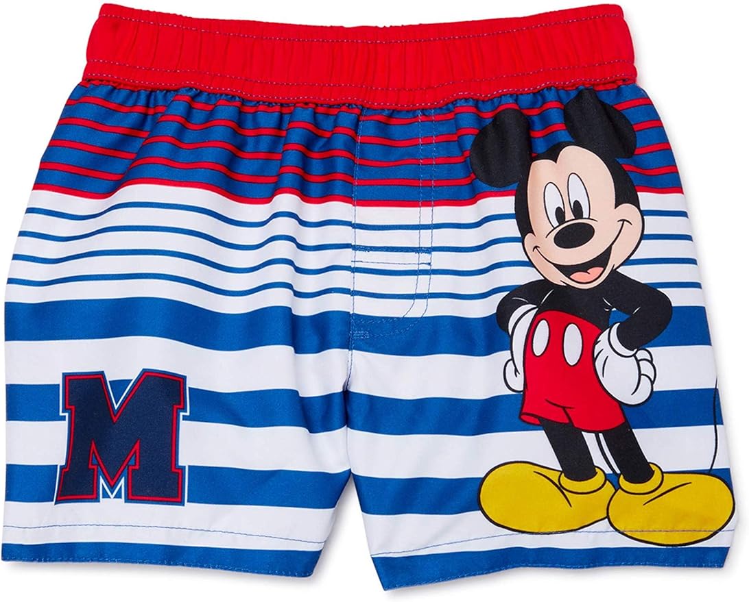 Toddler Boys Mickey Mouse Swim Trunks (4T) Blue Clothing