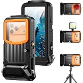 2026 Underwater Snorkeling Diving Phone Case for iPhone 17/16/15/14/13/ Pro Max/XR/XS/.[50ft/15m] Professional Scuba Dive Waterproof Case Underwater Photo Video（Apple Models-Left） 5G- Black Frame