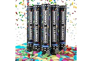 OCEANWINGS Biodegradable Confetti Cannon Party Poppers - 5 Pack Party Poppers Confetti Shooters for Birthday Graduation Wedding New Years Eve Celebration Office Prank, Large Confetti Cannon