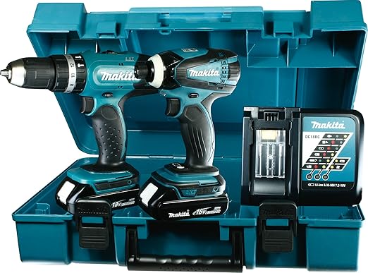 title=Makita DLX2020Y Set di Trapani a Batteria (DHP453 e DTD146), 18 V