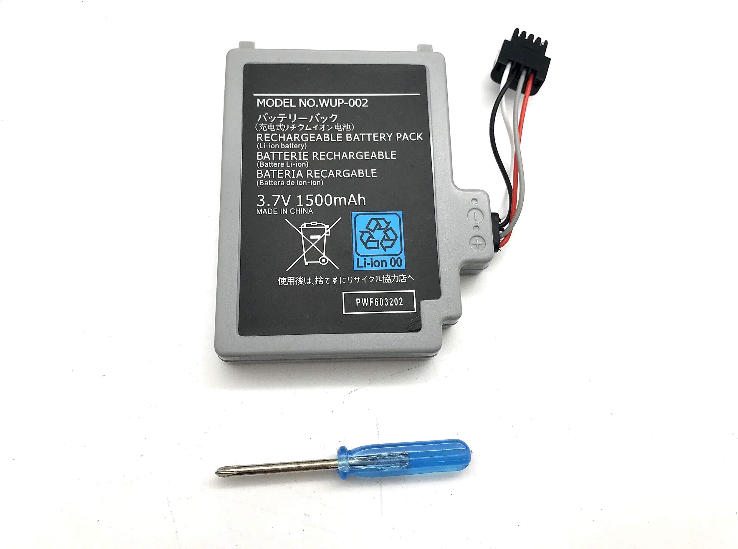 Yafda New Battery for Wii U Gamepad WUP-012 WUP-010 3.7V1500mAh