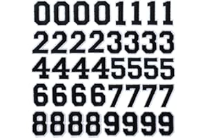 TACVEL 40 Pieces Black Iron on Numbers Patches, Numbers 0-9 Applique for Clothes, Dress, Hat, Socks, Jeans, DIY Accessories