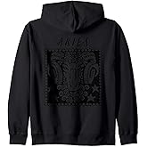 First Sign of The Zodiac Aries, Ram Logo, Aries Season Zip Hoodie