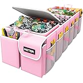 HOTOR Car Trunk Organizer for SUV - Large Car Organizer with Removable Car Cooler, 3 Compartments and 8 Pockets for Car Acces