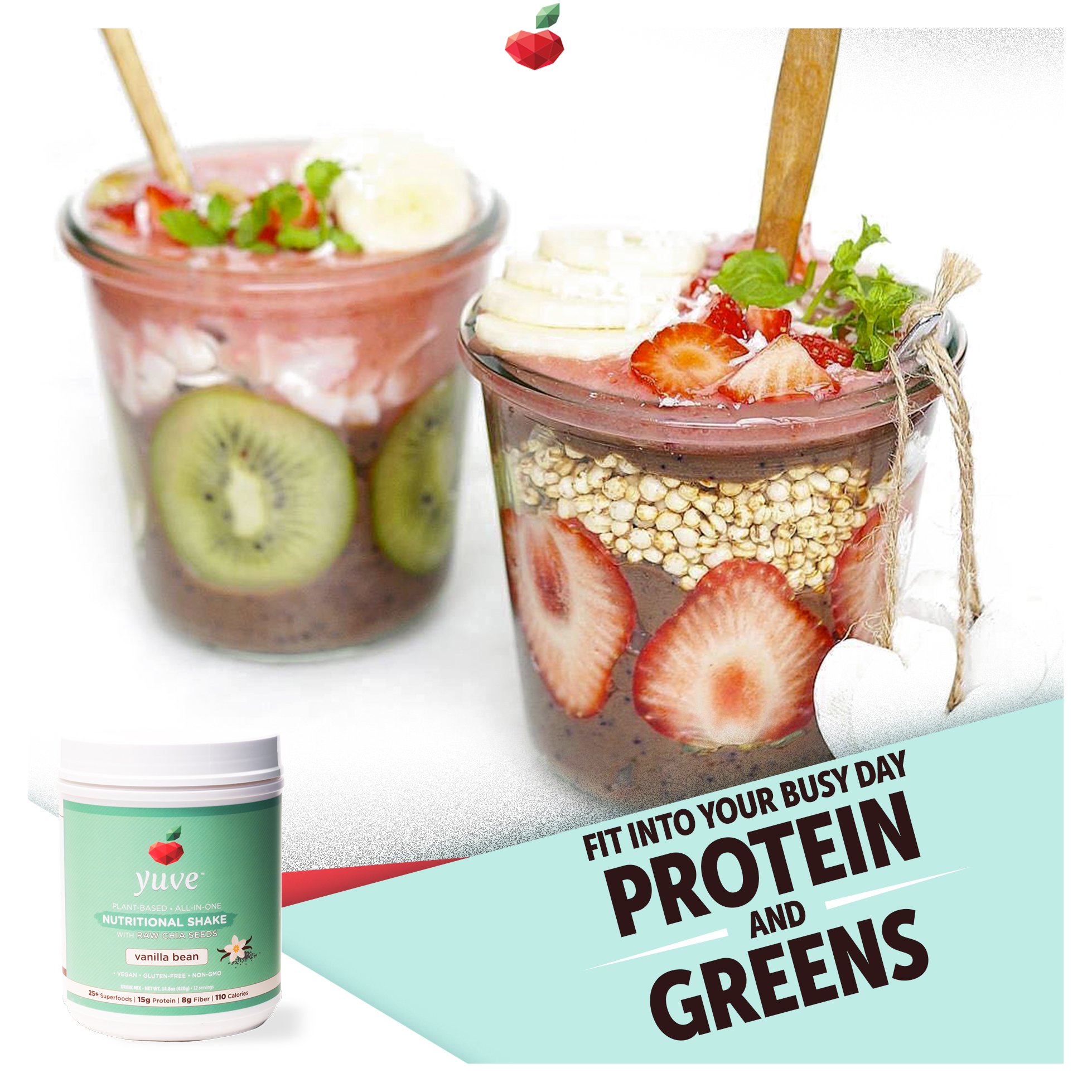 Yuve Vegan Protein Powder with Superfoods Award Winning Taste