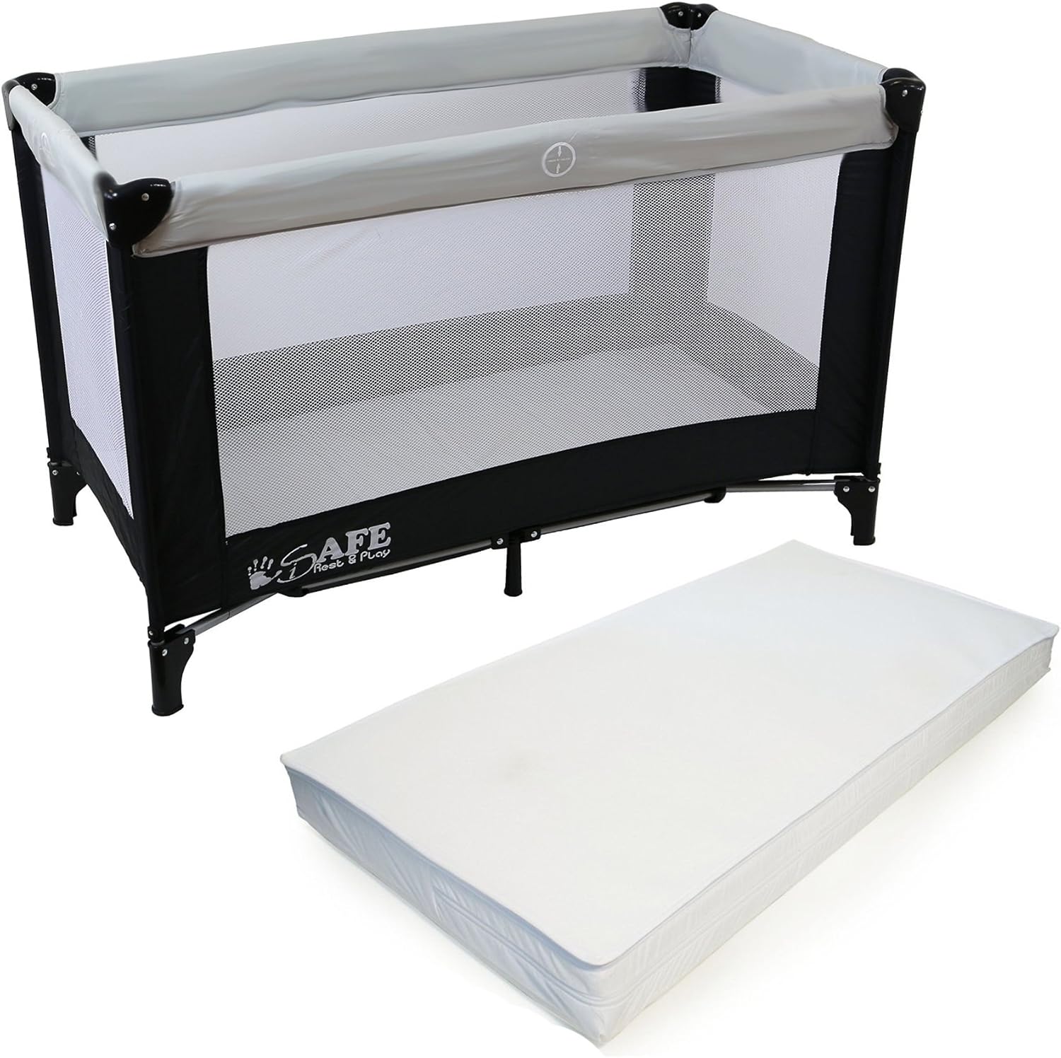 isafe rest and play travel cot with mattress