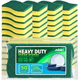 AIDEA Sponges Kitchen, 50 PK Heavy Duty Dish Sponge Kitchen, Scrub Sponges | Sponges for Dishes Stink-Free Cleaning, Reusable Cleaning Dish Scrubber Sponges for Home &amp; Restaurant, Bathroom, Sponges Bulk
