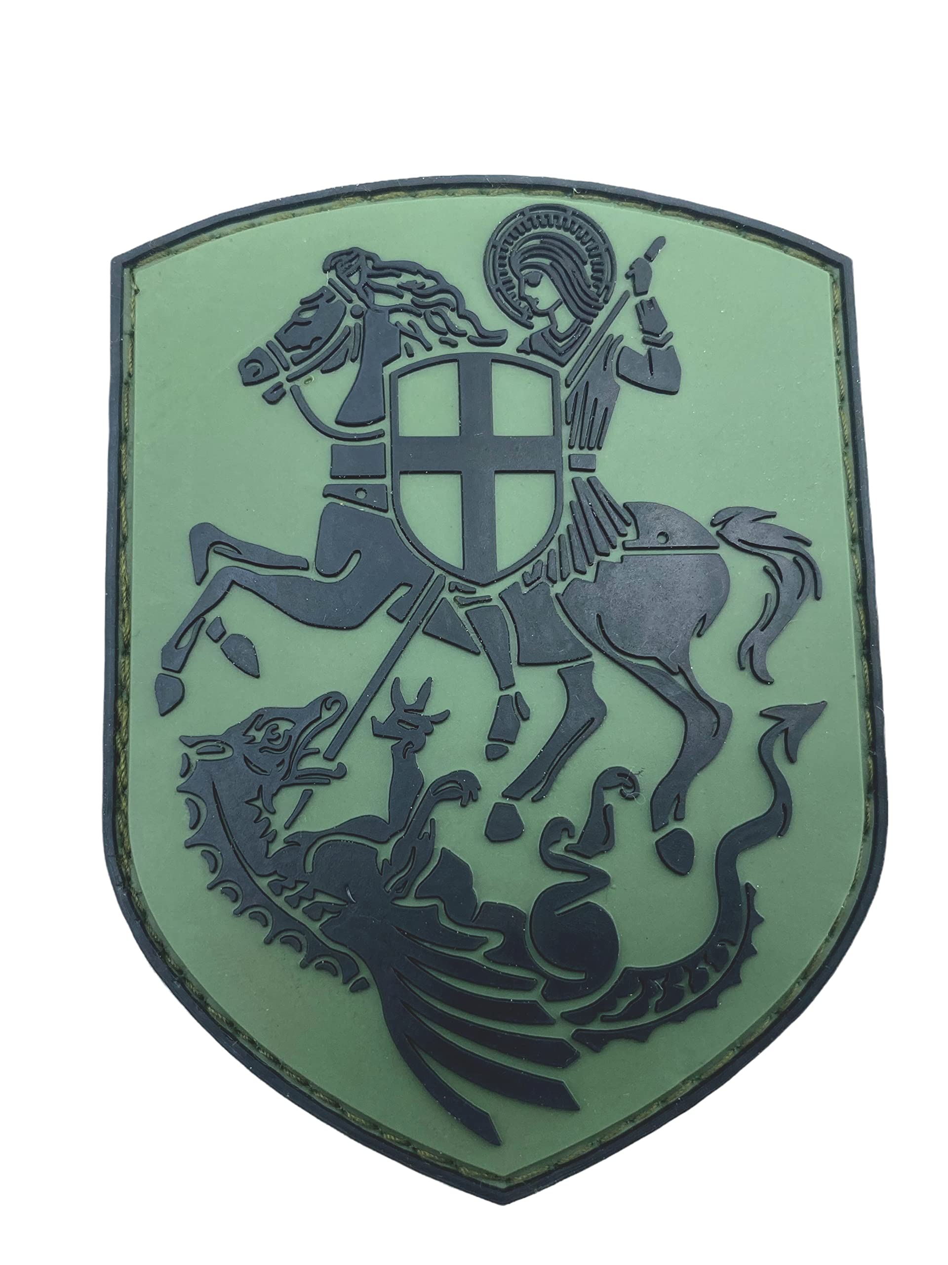 Knights Templar St George & Dragon Crusader Green PVC Morale Cosplay Patch