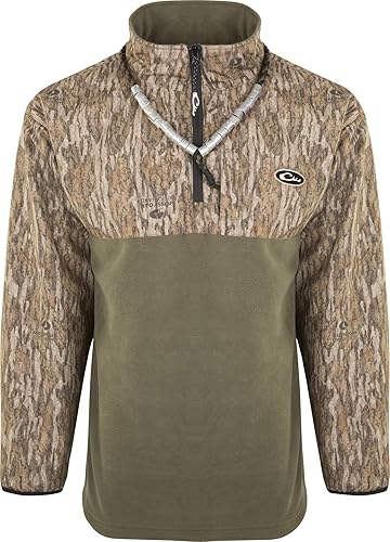 Amazon.com: Drake 1/4 Zip Refuge Eqwader Mossy Oak Bottomland MD: Clothing