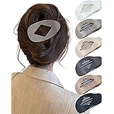 6 Pcs Flat Hair Claw Clips,4.1"Nonslip Large Round Lay Hair Clips for Women,Strong Hold French Clips for Thick Thin Hair Yoga Driving