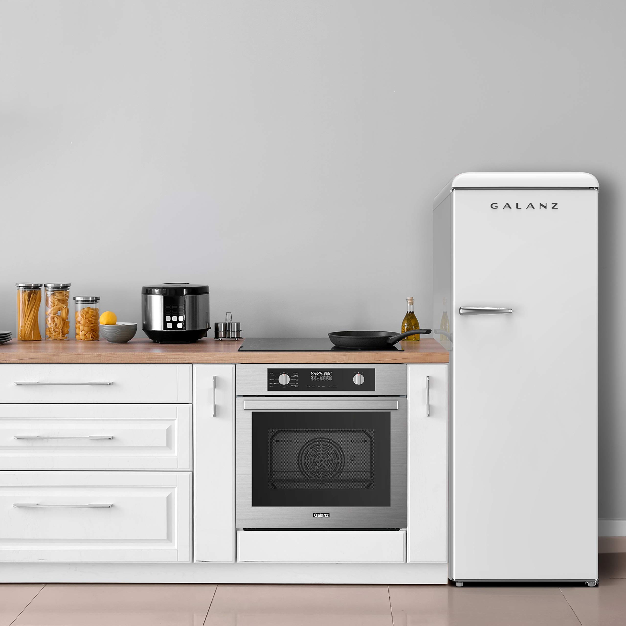 Galanz GLF11UWEG16 Convertible Freezer/Fridge, Electronic Temperature Control, 11 Cu.Ft, Retro White