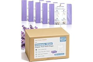 5 Pack Diaper Pail Refill Bags Compatible with Dekor Classic Diaper Pail, 50% Extra Long, Holds Up to 3712 Diapers, Heavy Dut