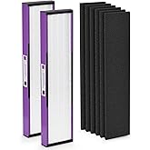 Uaswpart FLT5250PT HEPA Filter Compatible with Germ-Guardian Filter C for AC5000, AC5000E, AC5250PT, AC5350B, AC5350BCA, AC5350W, AC5300B, CDAP5500B, AP2800CA, 2 True HEPA Filters & 6 Carbon Filters