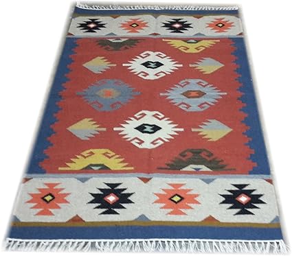 Srj Handmade Flat Weave Kilim Rug - Dhurrie 4 -6 ft.