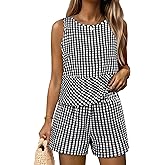 ANRABESS Womens 2 Piece Outfits Striped Summer Casual Sleeveless Tank Top Matching Shorts Lounge Sets Beach Vacation Clothes